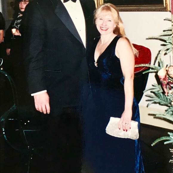 Hugo Buscati dress midnight blue velvet size 4 - Picture 7 of 10